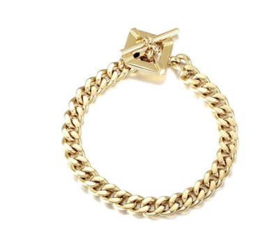 Keturah Square Toggle Gold Bracelet