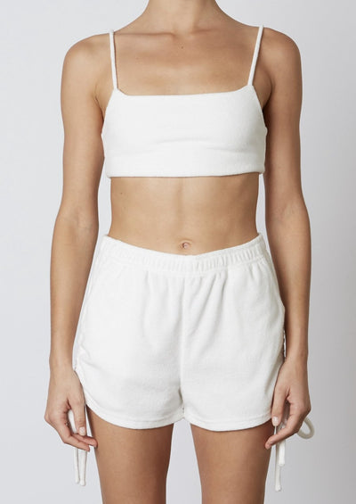 White Bralette Top Made From Terry Cloth