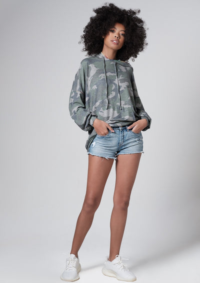 Michael Lauren Oversized Camouflage Hoodie